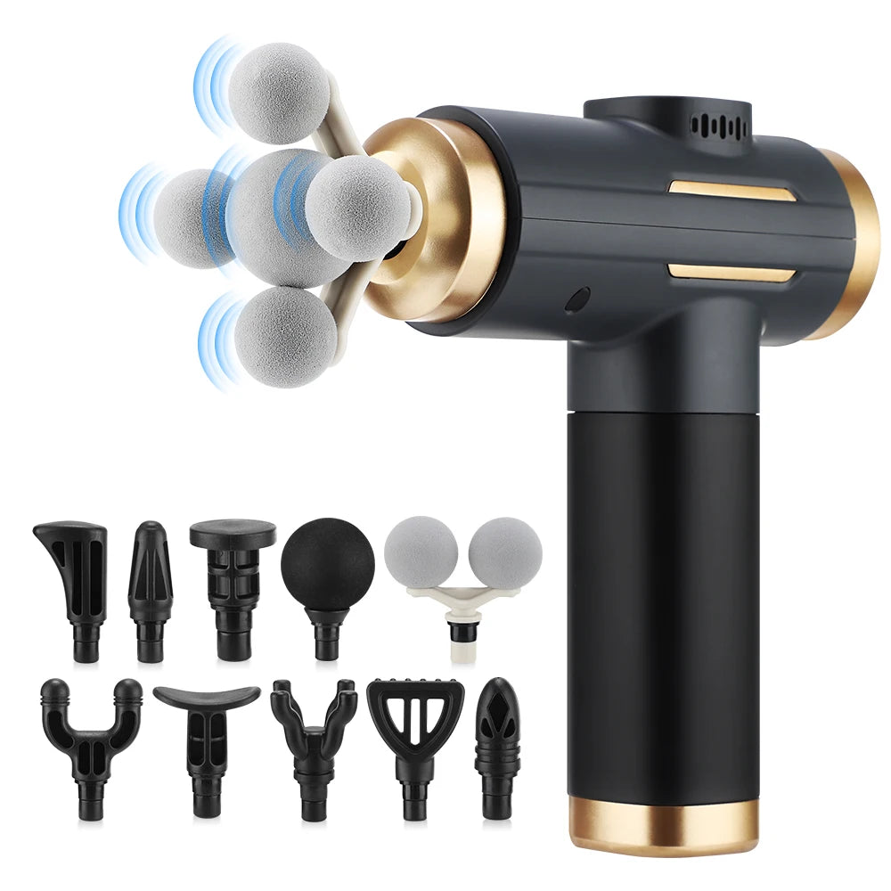 Fascial Massage Gun Portable Deep Tissue Percussion Massager Handheld for Body Back Neck Leg Pain Relief Fitness Muscle Relax