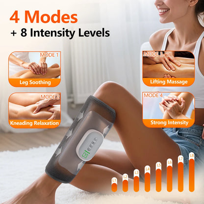 Electric Air Pressure Leg Support Calf Muscle Massager Machine 4 Airbag Hot Compress Device Multiple Modes Fatigue Relief Relax