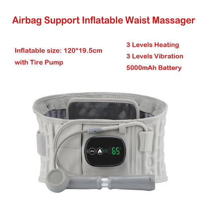 Electric Inflatable Air Pressure Belt New Upgrade Sideway Extrusion Lumbar Traction Waist Support Massager Relaxation