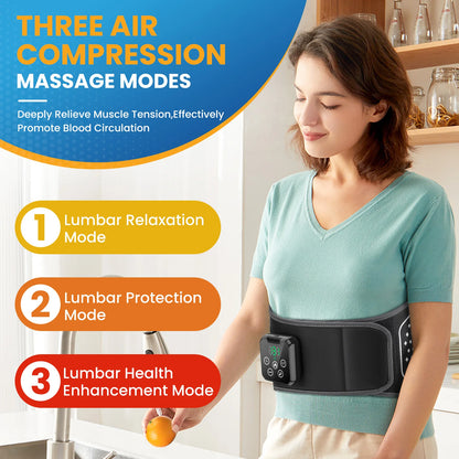 Electric Inflatable Air Pressure Belt New Upgrade Sideway Extrusion Lumbar Traction Waist Support Massager Relaxation