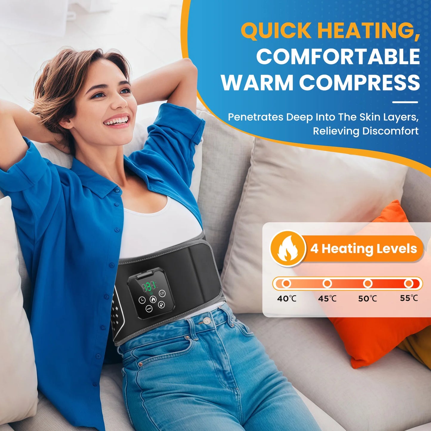 Electric Inflatable Air Pressure Belt New Upgrade Sideway Extrusion Lumbar Traction Waist Support Massager Relaxation