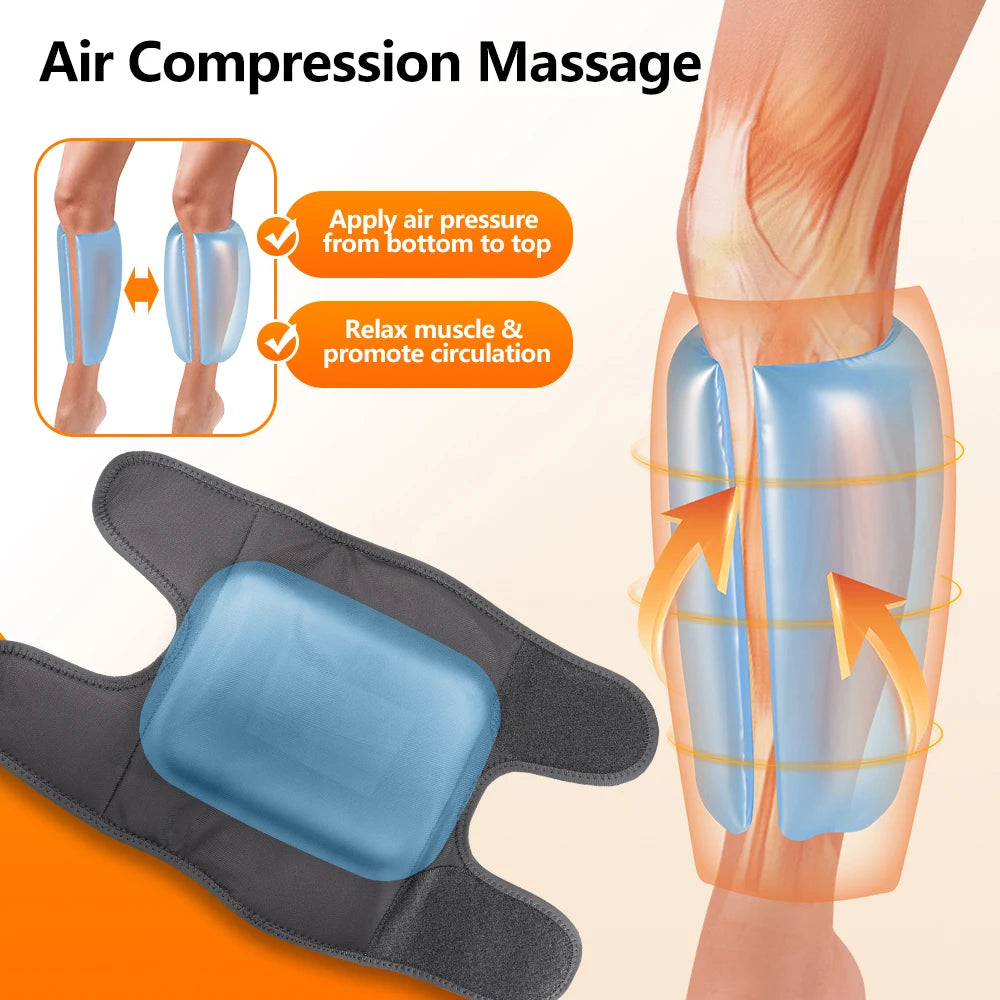 Electric Air Pressure Leg Support Calf Muscle Massager Machine 4 Airbag Hot Compress Device Multiple Modes Fatigue Relief Relax