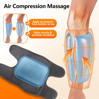 Electric Air Pressure Leg Support Calf Muscle Massager Machine 4 Airbag Hot Compress Device Multiple Modes Fatigue Relief Relax