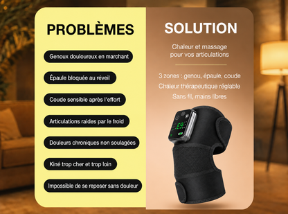Masseur Chauffant 3-en-1 Kinovia™ — Genou, Épaule & Coude
