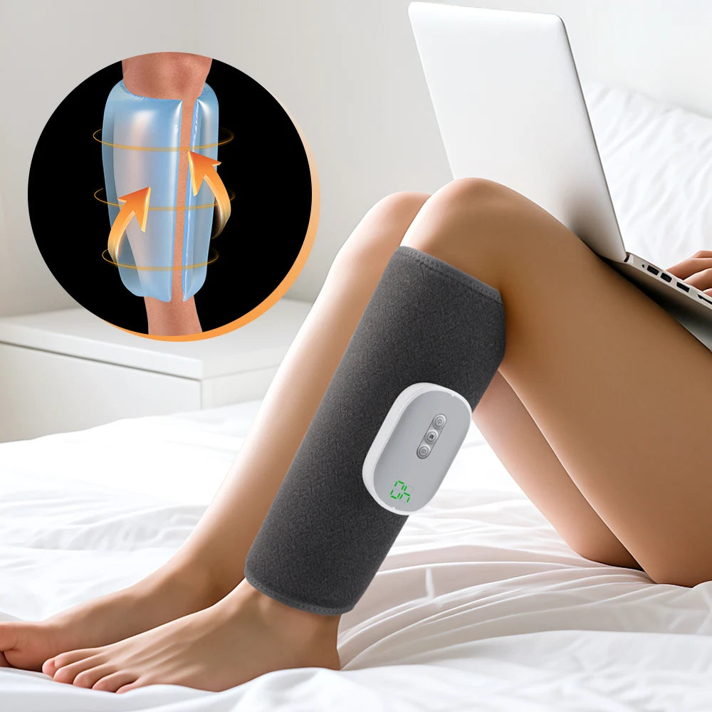 Electric Air Pressure Leg Support Calf Muscle Massager Machine 4 Airbag Hot Compress Device Multiple Modes Fatigue Relief Relax